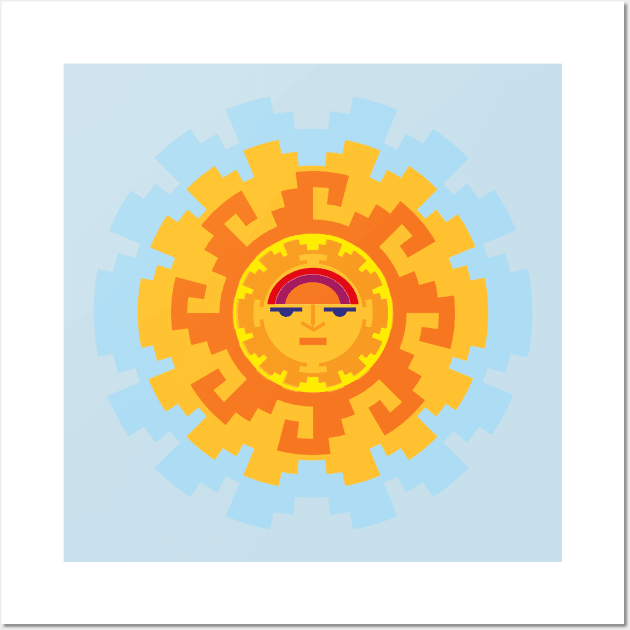 Inca Ethnic Sun Symbol Wall Art by oknoki